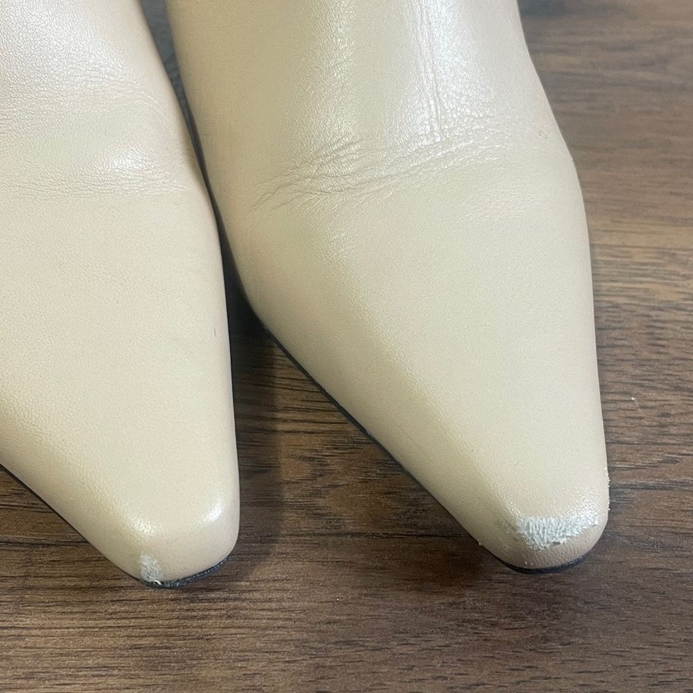 Anthropologie Pull On Nude Heeled Boots Size 38 US 7.5 - Picture 8 of 14